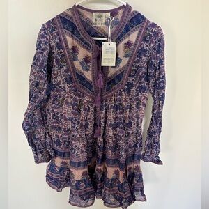 Blue Boheme Floral Purple Blouse